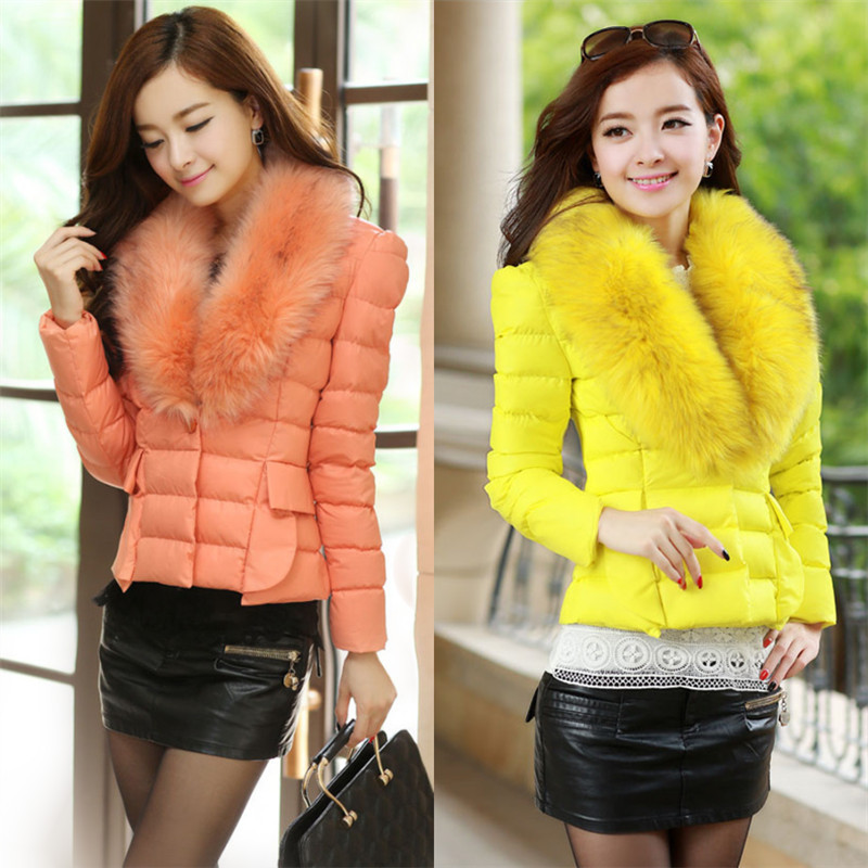 韩版2013新款大毛领<em>棉衣</em>外套<em>女冬加厚</em>短款修