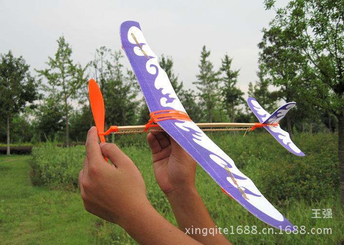 雷鳥橡皮筋動力飛機模型 航模滑翔飛機