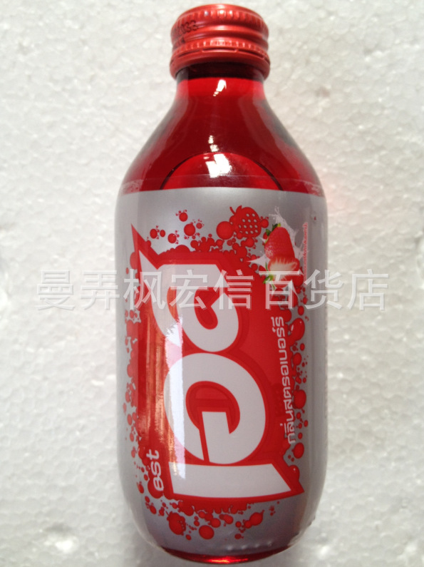 泰國est飲料 草莓味 玻璃瓶 原裝進(jìn)口 250ml*24瓶/件 大量批發(fā)