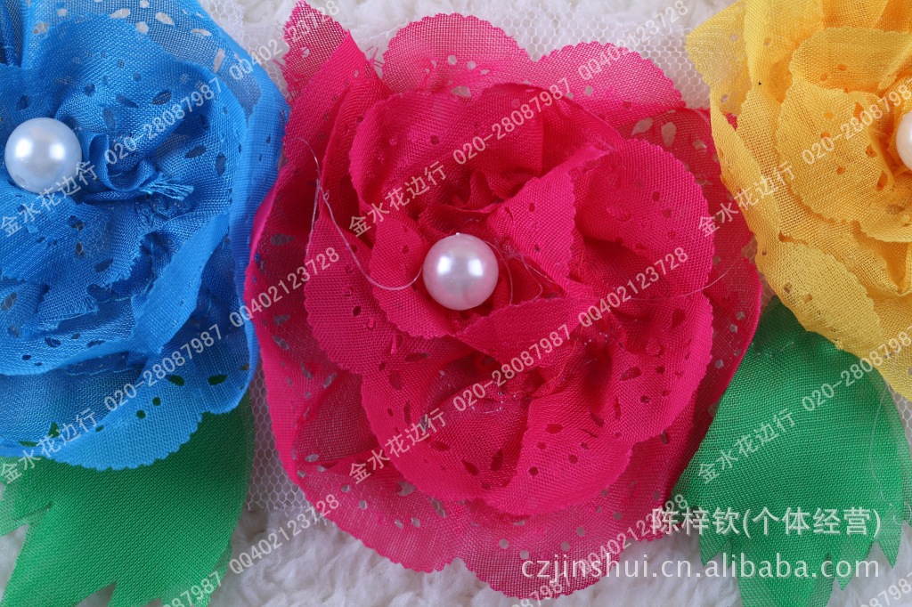 花边-七彩配色阳光领花 超声波烧花手摇花边加