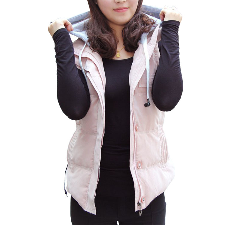 一件代发 连帽拉链<em>实用</em>耳机<em>羽绒马甲</em> 图片_高