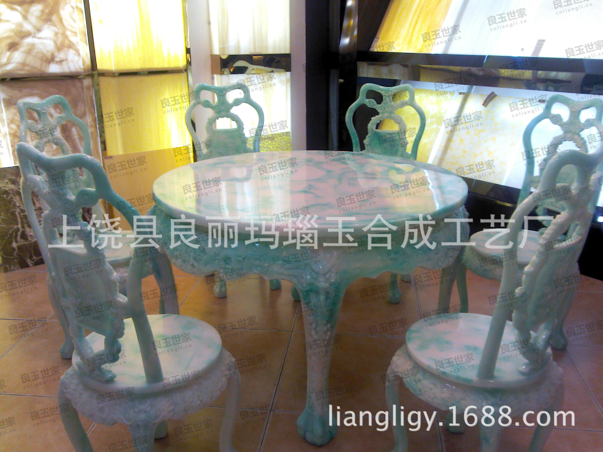提供高档餐厅玉石家具 玉石餐桌 加工定制 简约玉石家具批发
