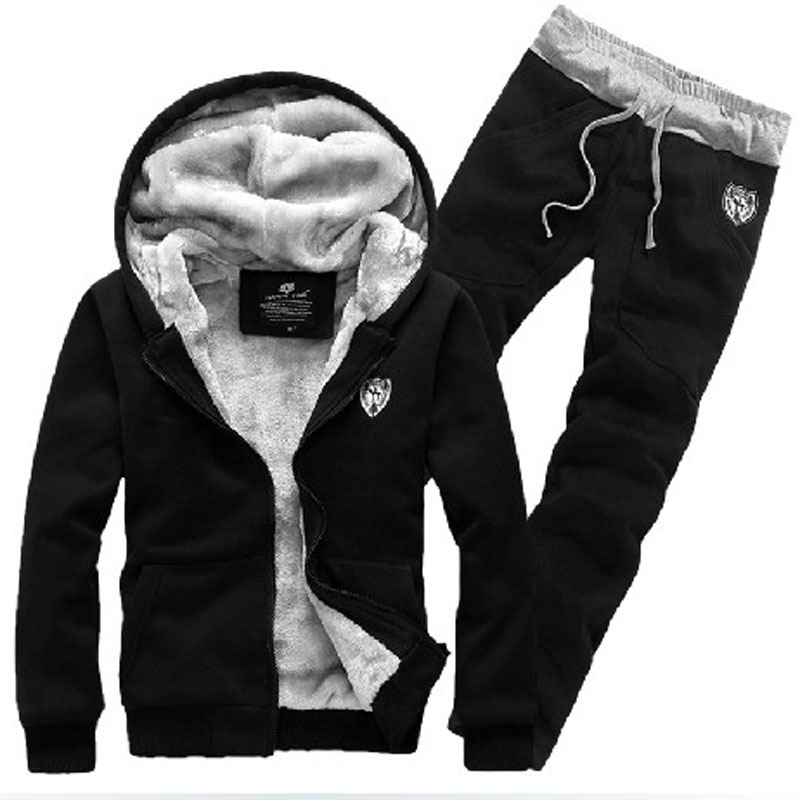 棒球服男士运动套装冬装加<em>绒</em>外套<em>韩版</em>潮男<em>开衫</em>