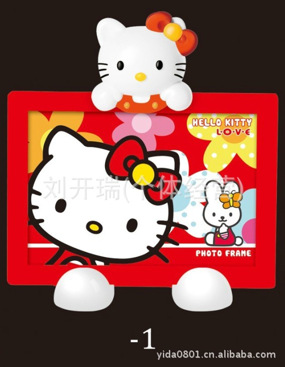 六寸　卡通創意6寸hello kitty貓塑料卡座相框相架批發　2243