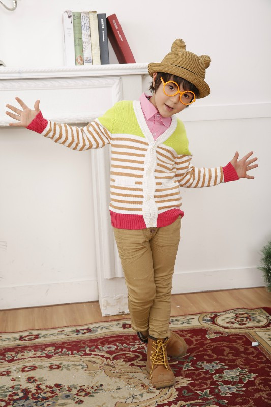 【秋款童装<em>男童条纹开衫</em>针织衫儿童<em>毛衣</em>童针织