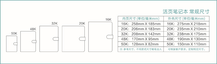 (活页)笔记本尺寸