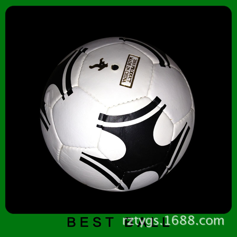 足球-供应优质手工缝制5号pu足球,黑白块,燕子
