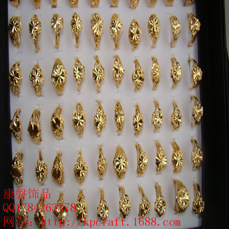 海底金开口<em>戒指</em> 高仿真<em>黄金戒指</em>大额批发 镀金