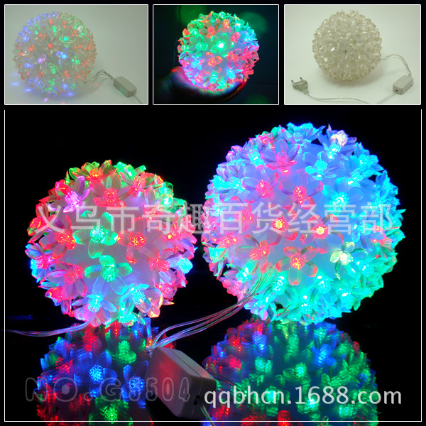 夢幻閃光變色水晶花球燈/驚艷的新年聖誕節禮品裝飾燈
