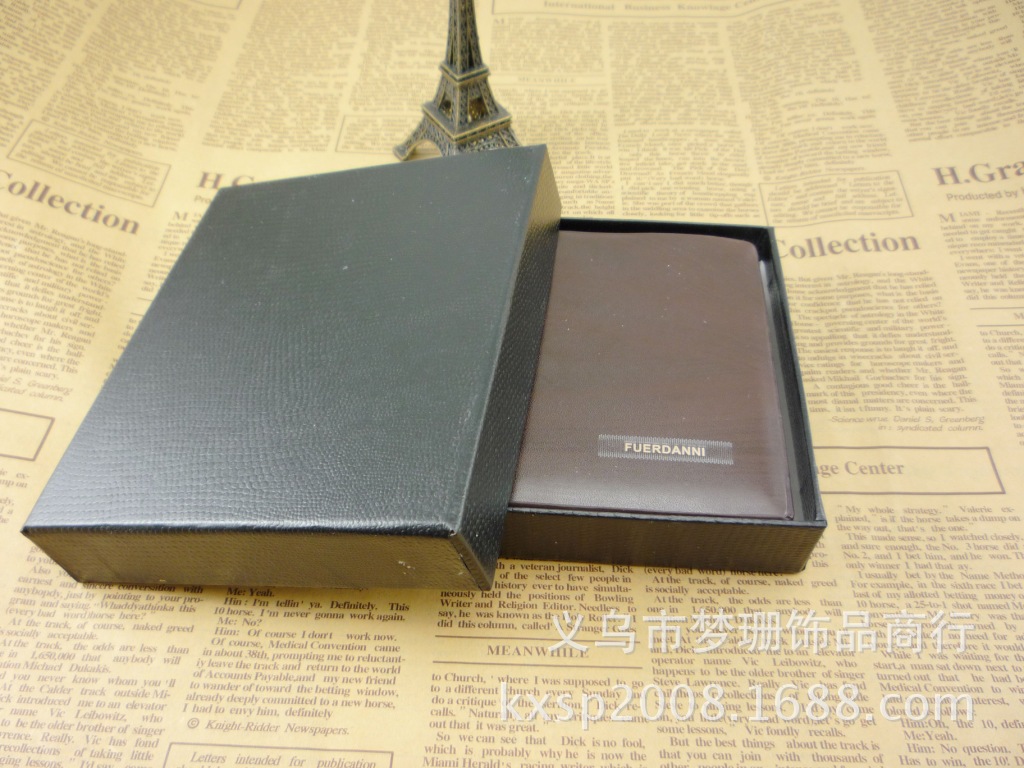 男士仿真皮盒裝精品錢包