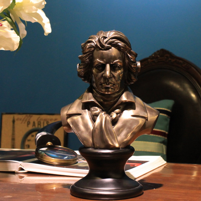 雅典娜家居 欧式装饰品 贝多芬 人物雕塑摆件 工艺品摆件 冷铸铜