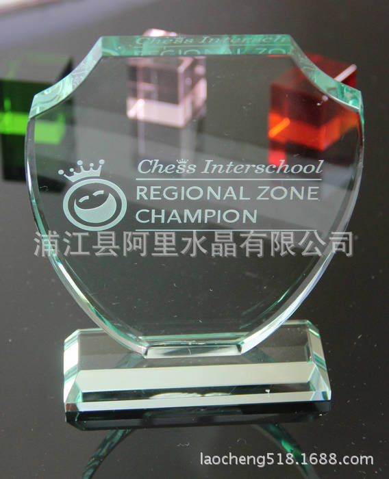 浦江厂家直销LOGO可定制量大从玻璃精致奖牌