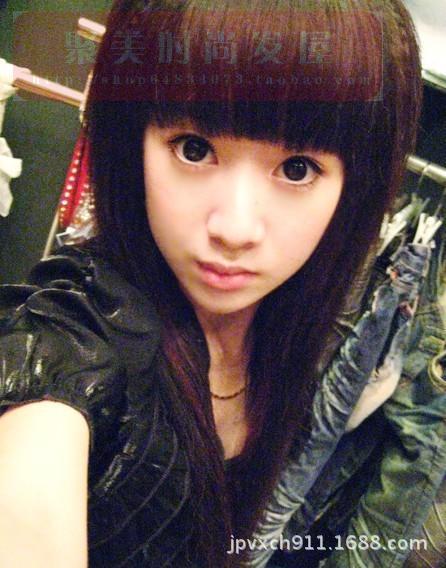 假发-时尚气假发 长直发齐刘海蓬松流行发型 韩