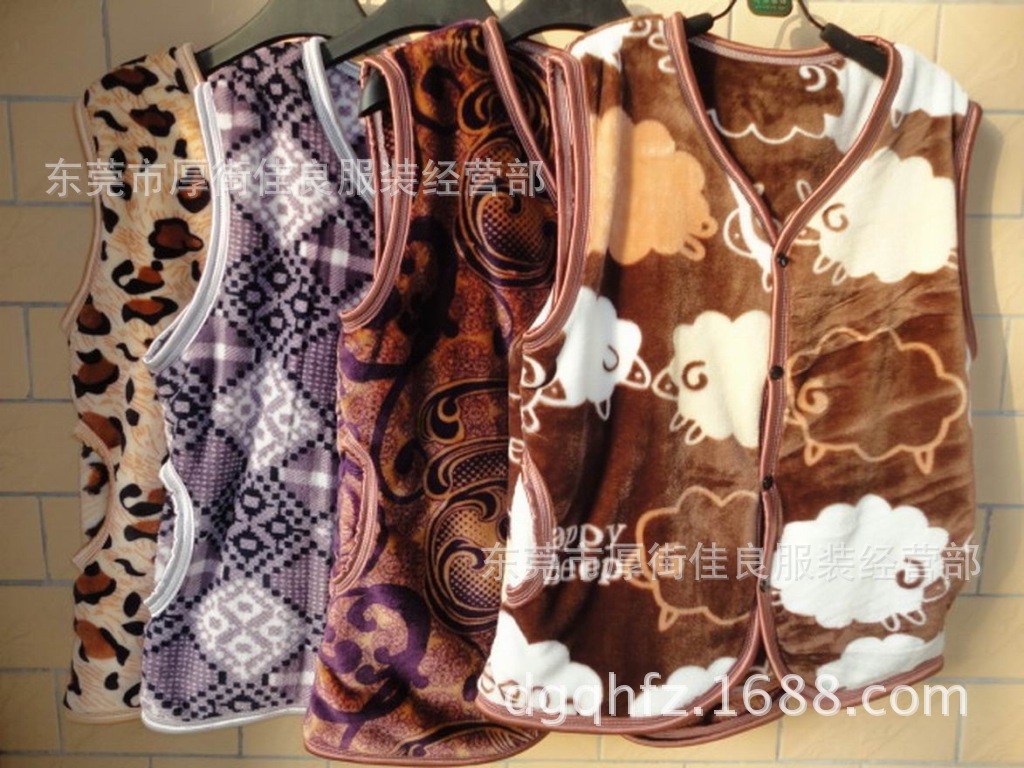 江湖地摊男装 水貂绒加厚<em>男式马甲</em> 中老年休闲