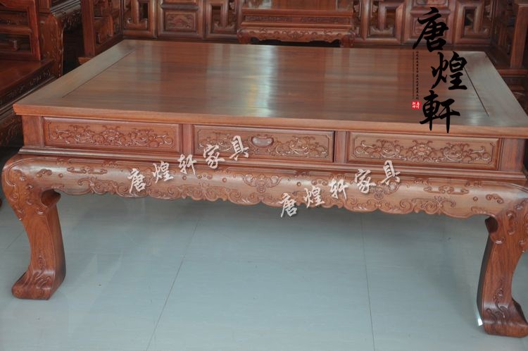 缅甸花梨宝座沙发十一件套 (29)