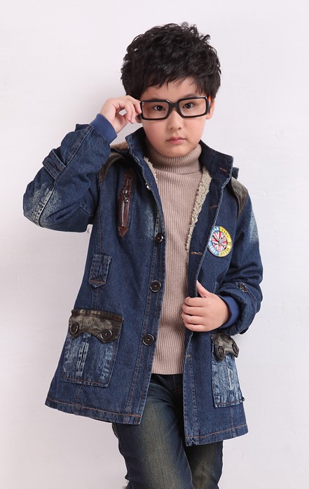 时尚牛仔棉布<em>男童风衣</em> 2013季新款欧美风 <em>开衫</em>