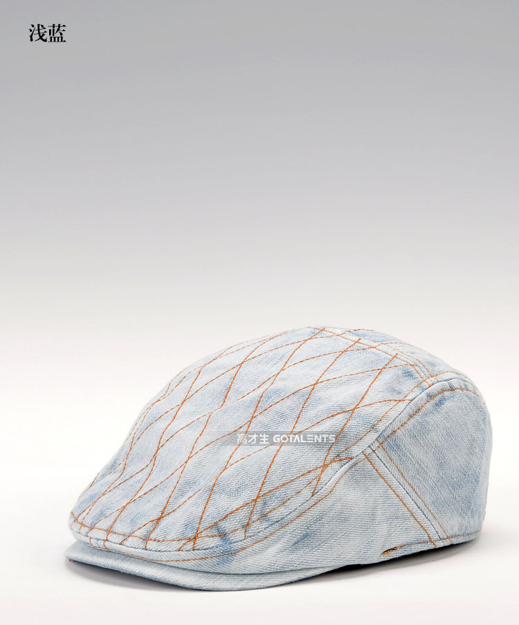 帽子厂家 车菱形复古洗水牛仔帽子 女士鸭舌帽