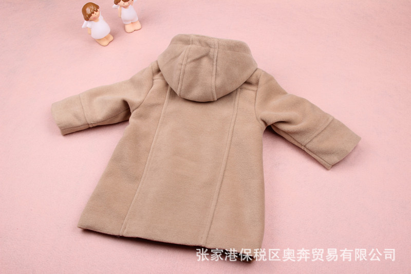 【品牌童裝】冬款童外套 駝色雙排扣連帽 兒童童外套 童裝批發