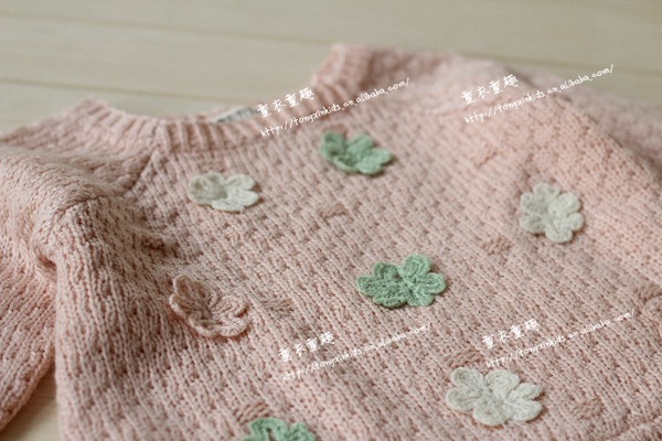 【9318韩版童装 女童 立体花朵手工<em>钩针羊羔</em>绒