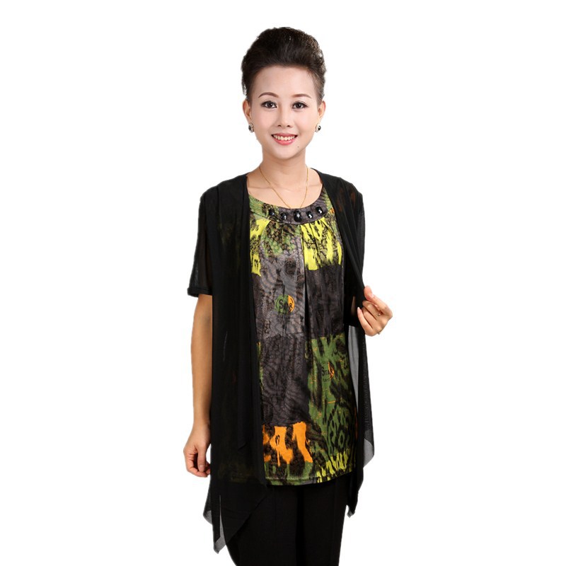 中老年<em>服装</em>批发 <em>夏季</em>中年<em>女式</em>T恤短袖 大码纯