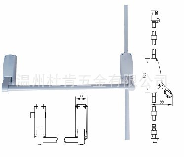 下压式推杠锁 防火锁 逃生锁 两点锁dk-1120 panic bar device