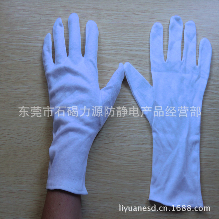 纯棉白色手套LY-E0015-7