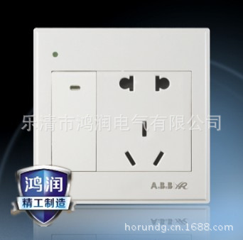 HR6M一开5孔蓝色商标