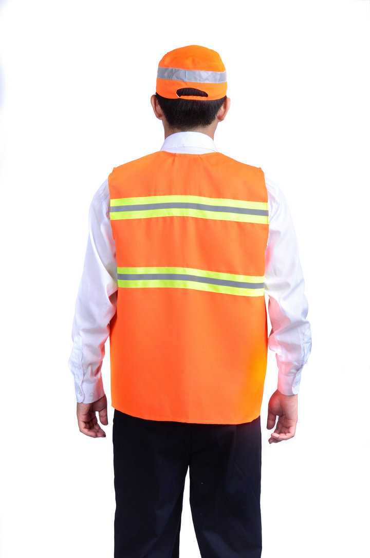 交通安全服装-桔色反光布马夹安全背心可印字