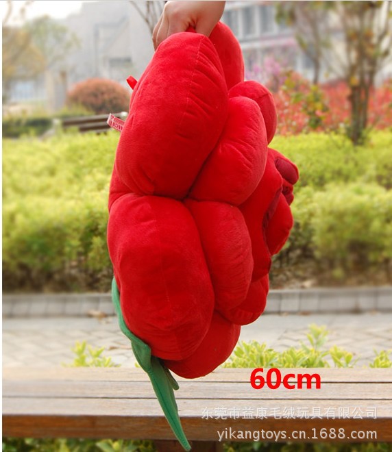 东莞厂家直销创意花朵抱枕个性毛绒玩具沙发坐垫50cm玫瑰花