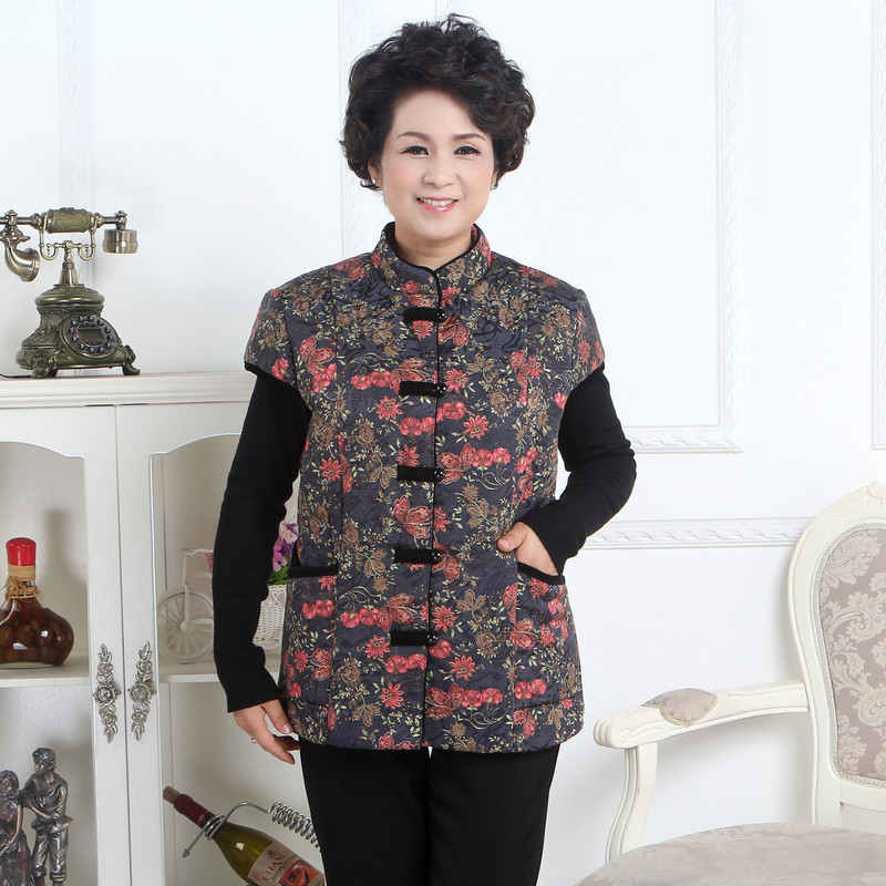 <em>中老年</em>女装2013新品唐装短袖<em>棉袄马甲</em>小棉衣