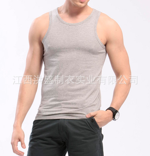 男装纯棉打底背心 男士健身背心 潮男打底工字背心