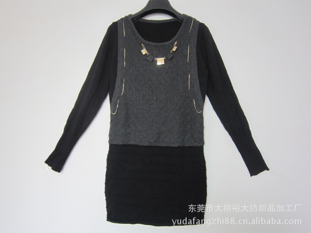 【库存<em>女装毛衣批发厂家</em>尾货中长款带背心优雅