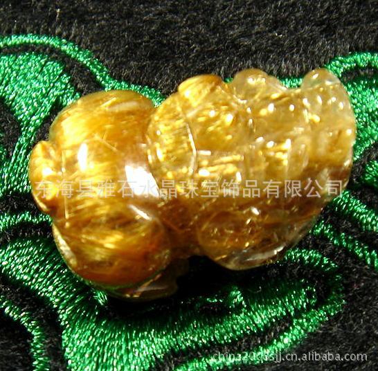 000034精品天然金发晶貔貅吊坠【21X13X13MM][