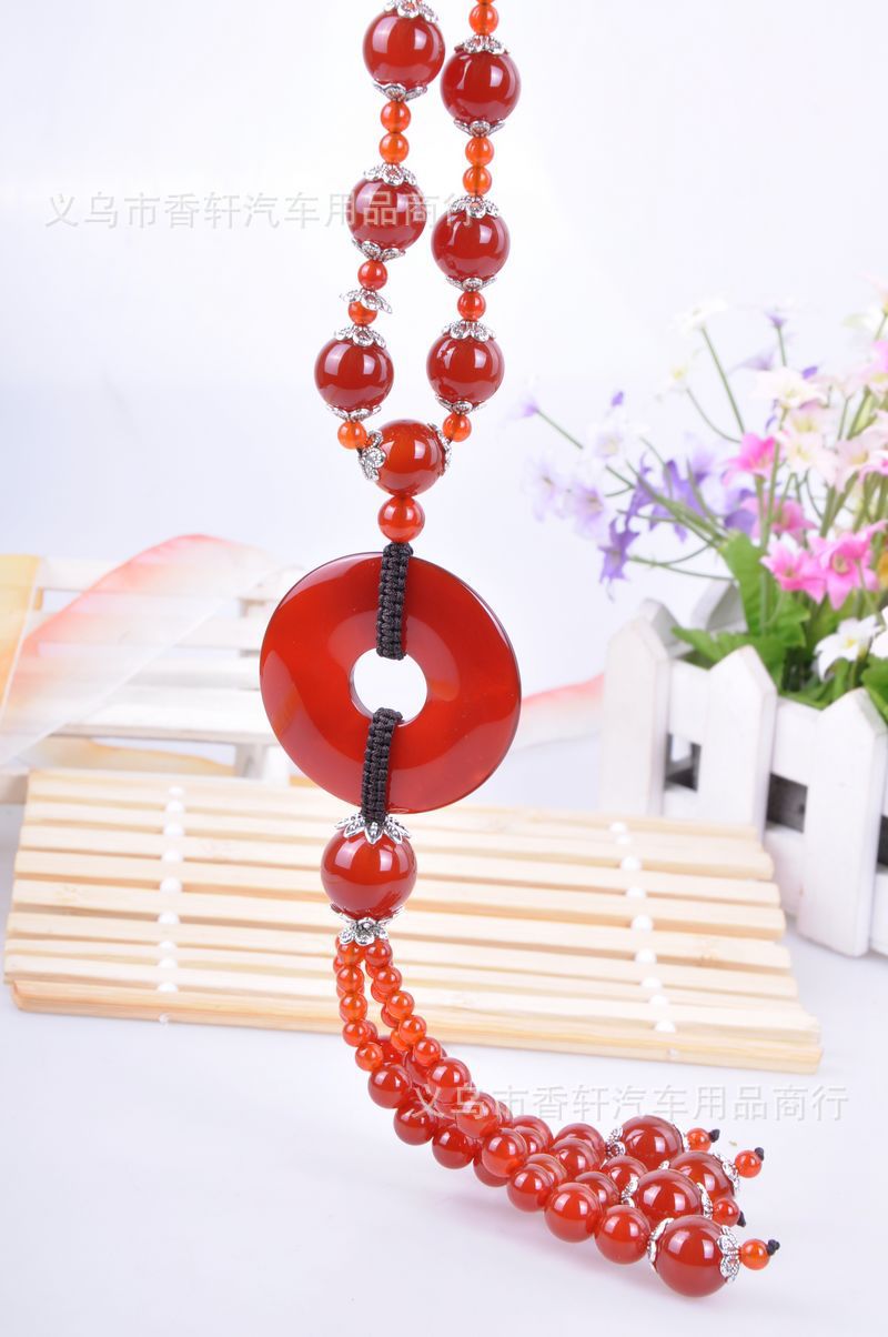 淘宝热销 天然玛瑙汽车挂件 平安扣车内挂饰 汽