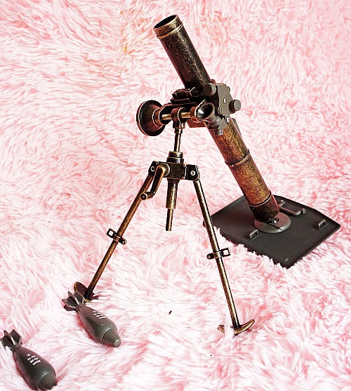 大炮模型 铁质工艺品 金属工艺品 机枪带火机 A