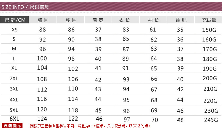 尺碼xs-6xl