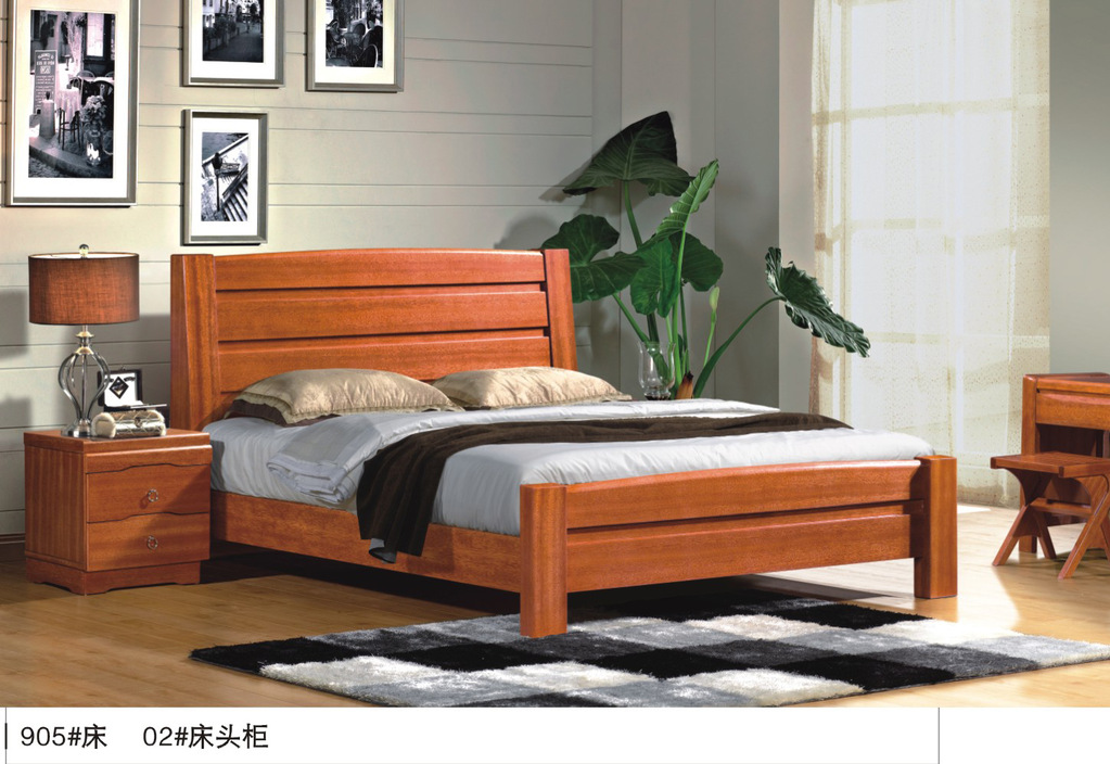 厂家直销 海棠木大床 高档实木双人床 款式多样
