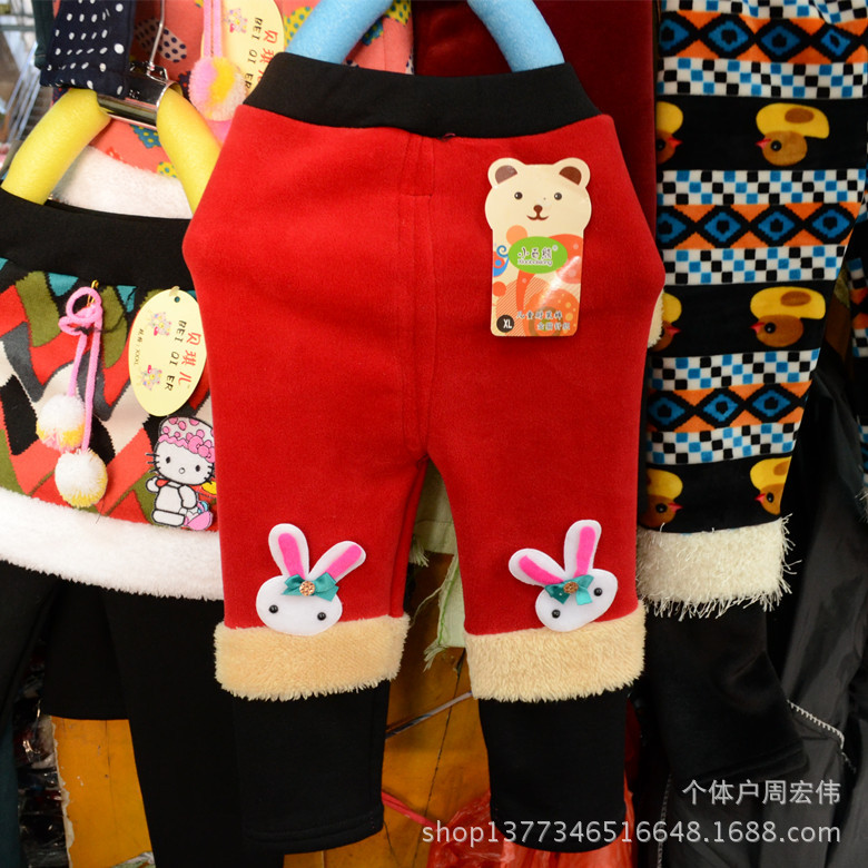 女童加絨內搭褲小百熊