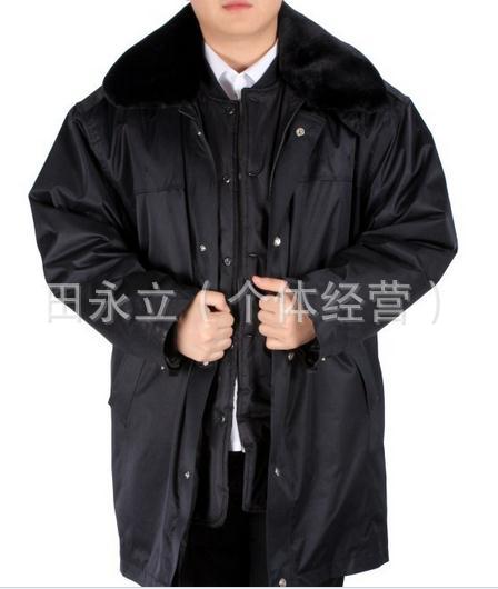 批发采购男式棉衣-批发藏青色保安多功能大衣