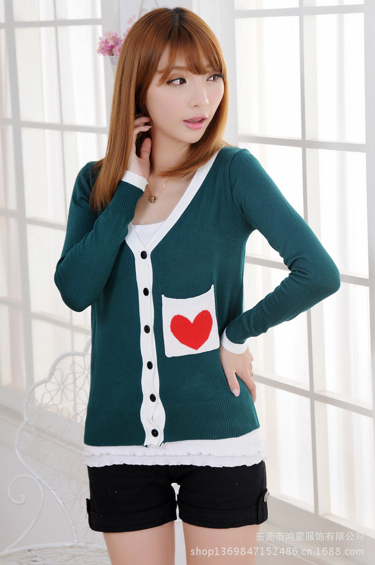 2013<em>新秋</em>爆款V领针织外套<em>开衫女长袖</em> 韩版舒