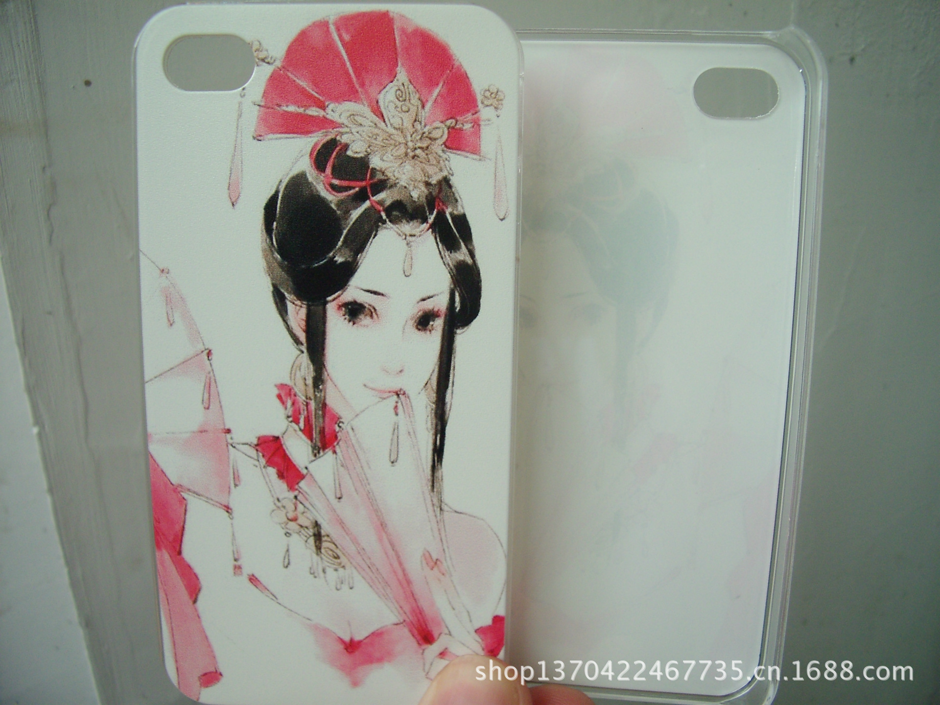 厂家直销美女图案彩绘苹果4/4s手机保护壳批发新款苹果4手机壳