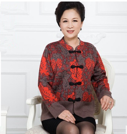 妈妈装长袖外套 民族风<em>中老年</em>女装<em>开衫</em> 老年人