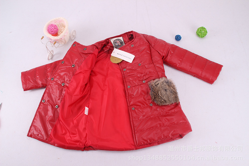 批发采购童棉衣-潮依范范 时尚双排扣圆领儿童