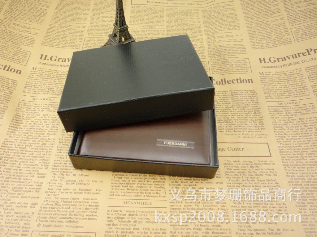 男士仿真皮盒裝精品錢包