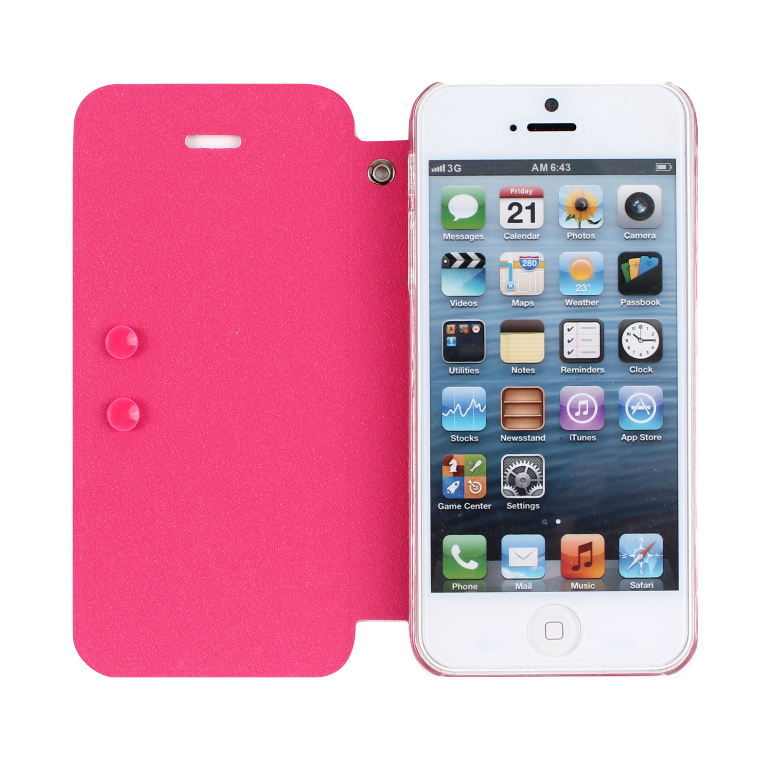 手机保护套-吸盘扣斜纹支架手机皮套 苹果ipho