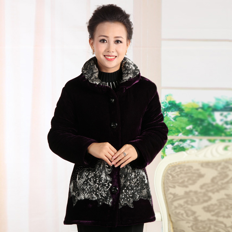 <em>批发中老年女装</em>棉袄妈妈装冬装棉<em>外套</em>加大加厚