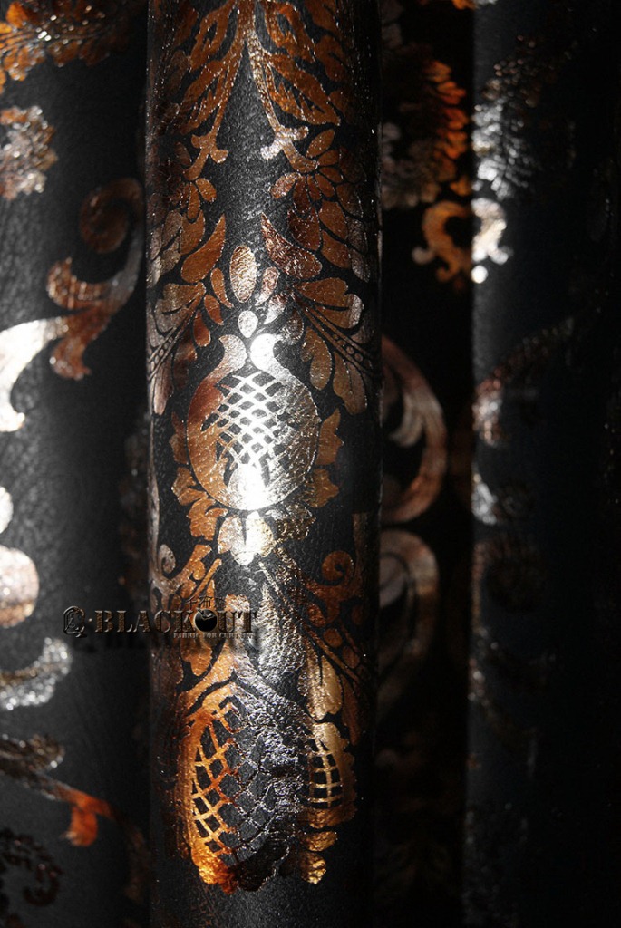 【酷黑顶级遮光 银河底彩金宫廷 遮光布】