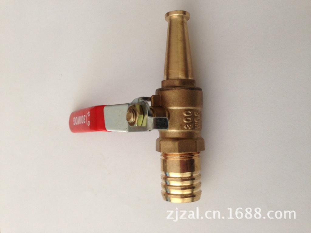 铜枪头 自救卷盘枪头 消防卷盘带阀水枪头 图片