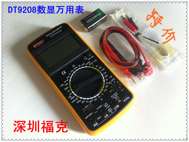 万用表-【正品】深圳福克DT9208数字万用表液