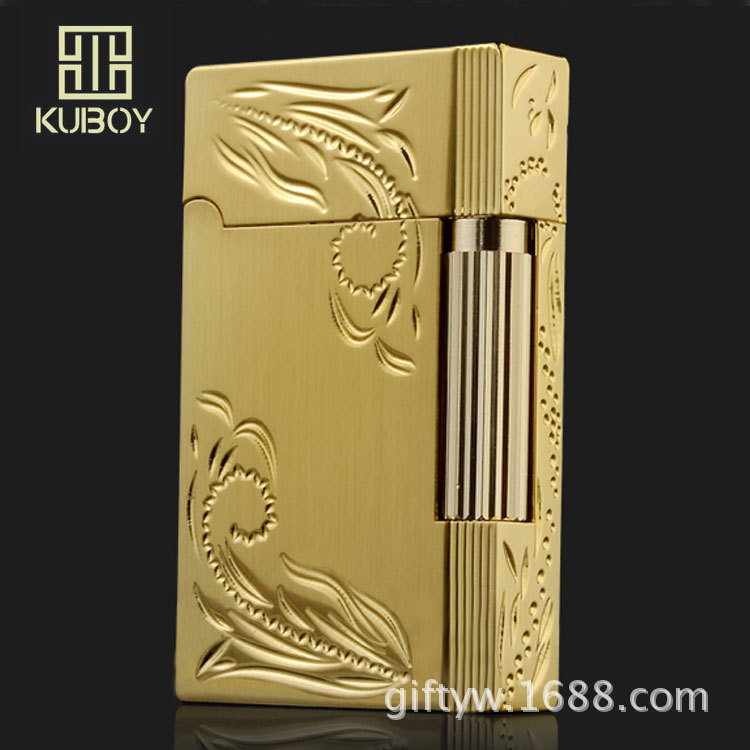 正品酷宝朗声打火机 气体金属打火机 金色充气